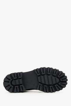 Women's black leather ankle boots Estro - sole.