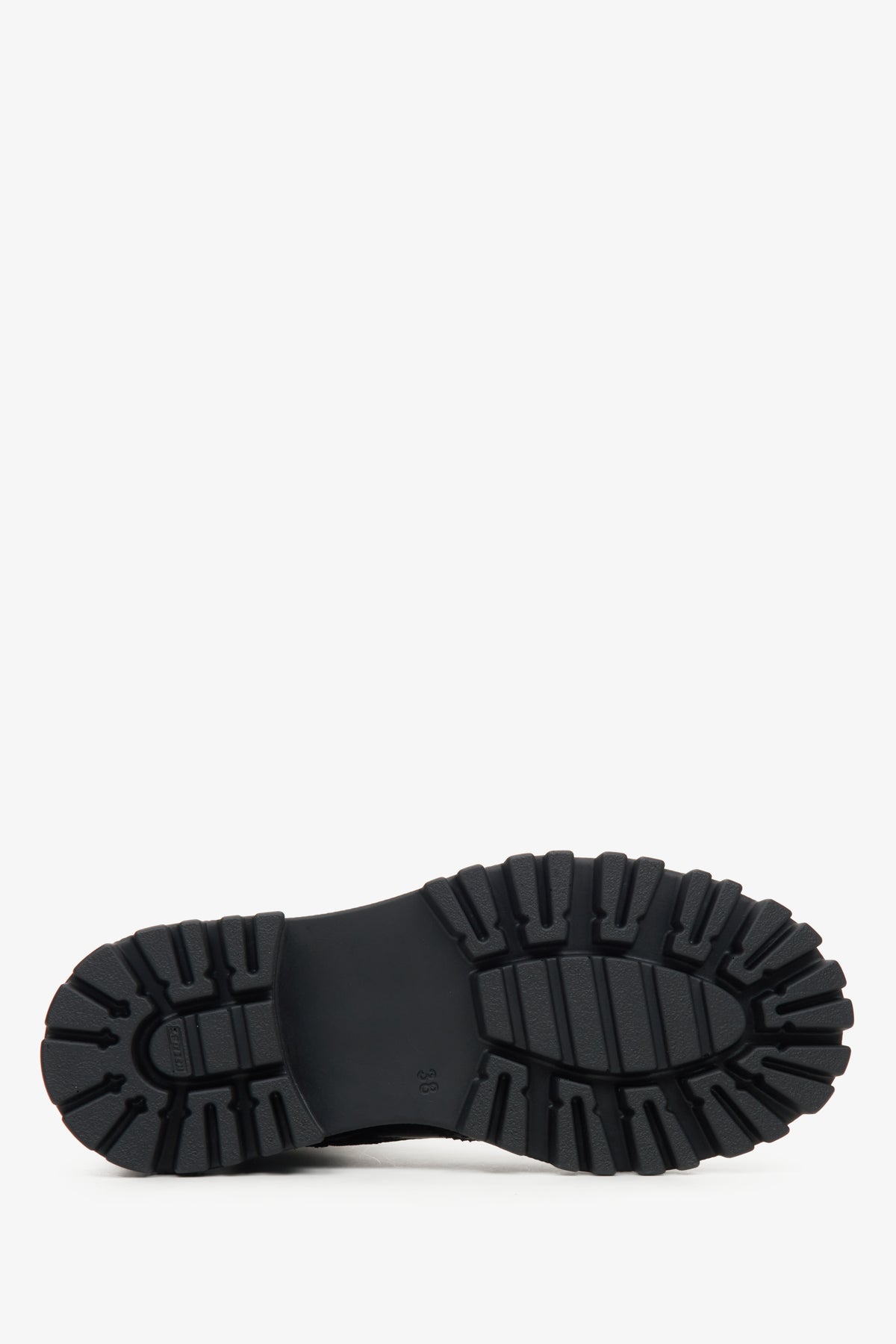 Women's black leather ankle boots Estro - sole.