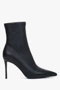 Women’s Black Ankle Boots with an Elastic Shaft on a High Stiletto Heel Estro ER00118401.