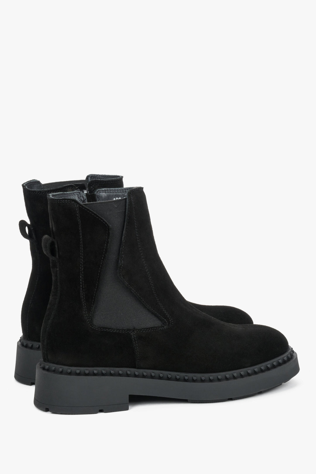 Black women's boots made of high-quality premium Italian natural velour by Estro.