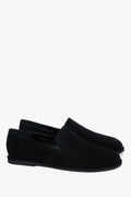 Women's Black Barefoot Loafers made of Soft Natural Velour Estro ER00120498