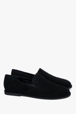 Women's Black Barefoot Loafers made of Soft Natural Velour Estro ER00120498