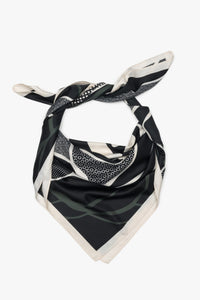 Women's Black & Beige Floral Pattern Neckerchief Estro ER00118573.