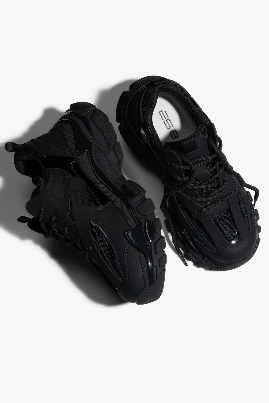 Women's Black Low-Top Sneakers with a Chunky Platform ES8 ER00115758.