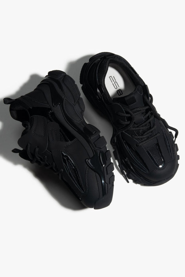 Women's Black Low-Top Sneakers with a Chunky Platform ES8 ER00115758.