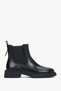 Women's Black Classic Genuine Leather Chelsea Boots Estro ER00118181.