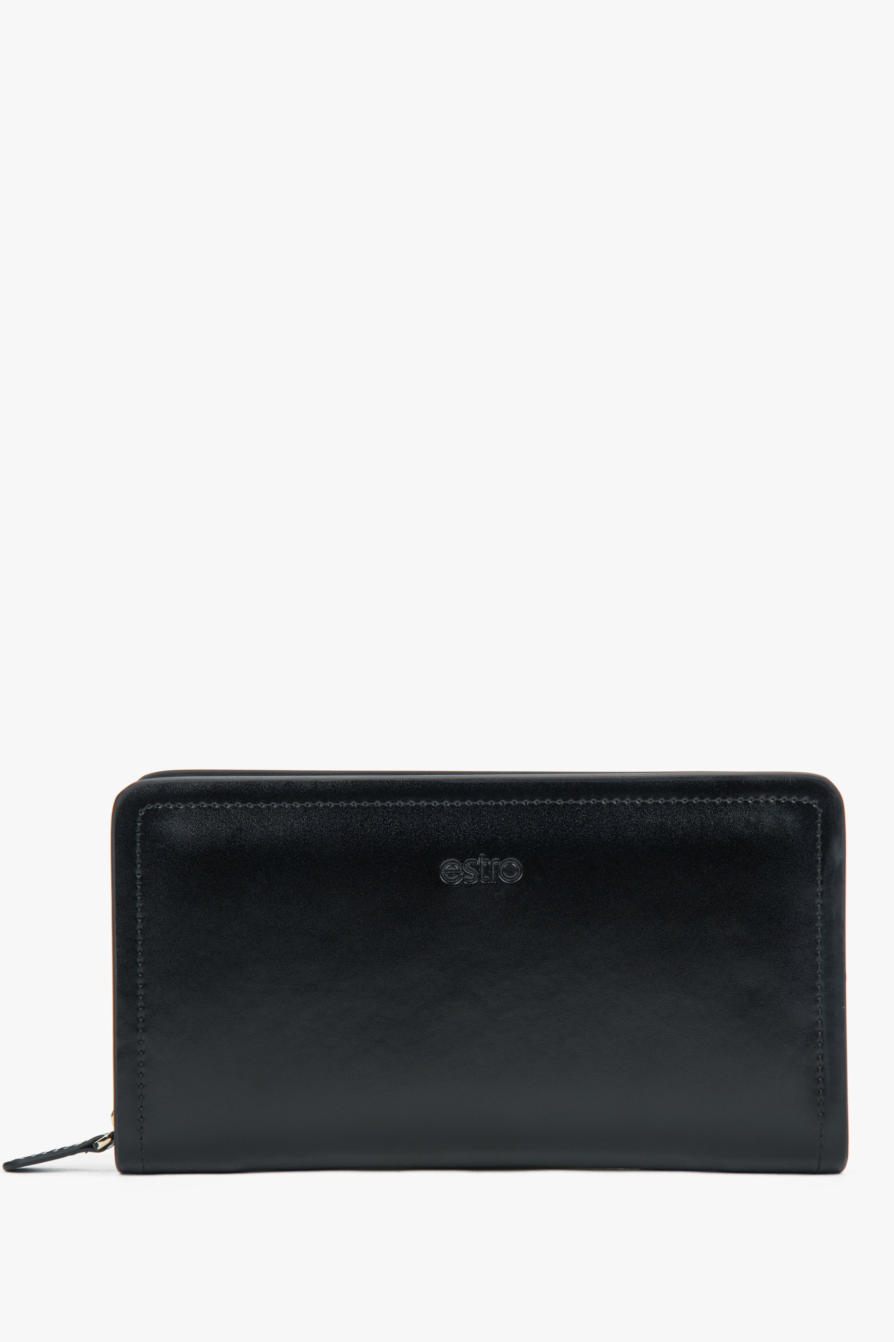 Women’s Black Continental Wallet made of Genuine Leather Estro ER00118320.