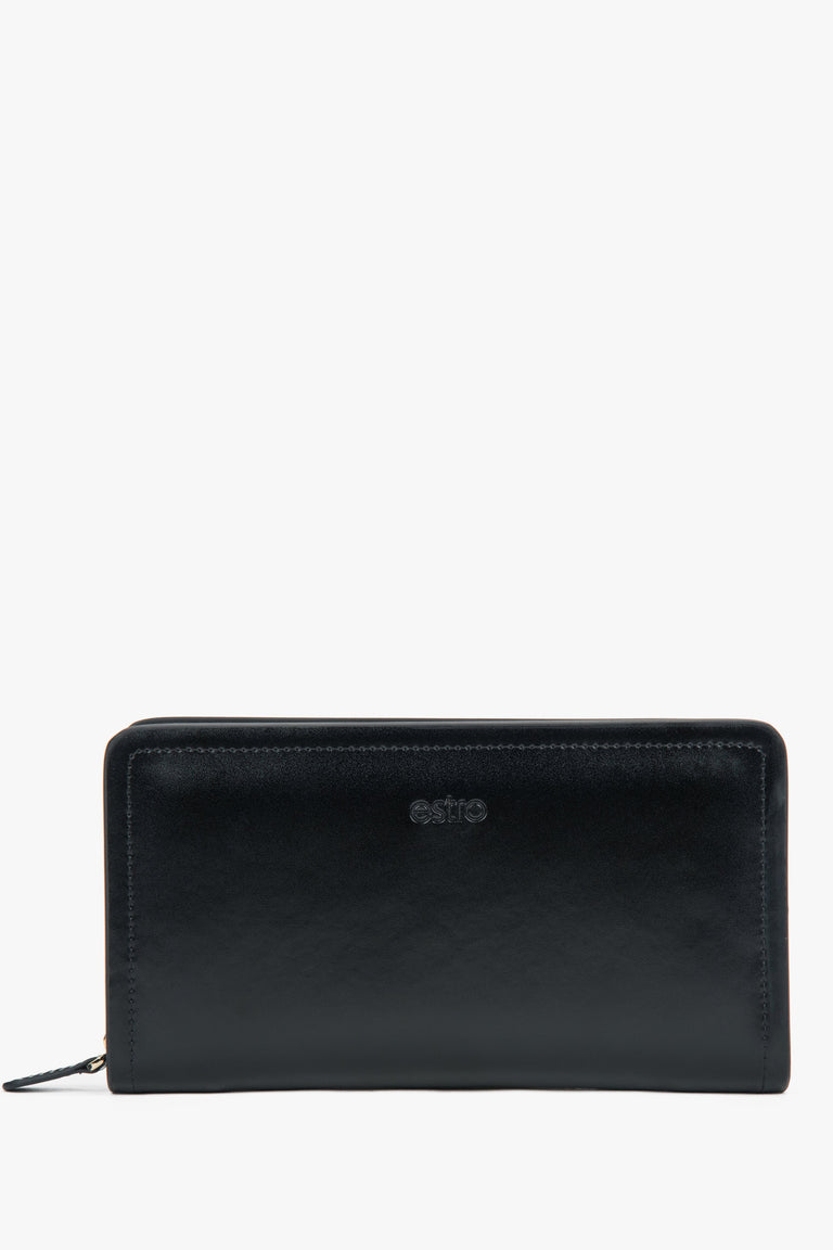 Women’s Black Continental Wallet made of Genuine Leather Estro ER00118320.