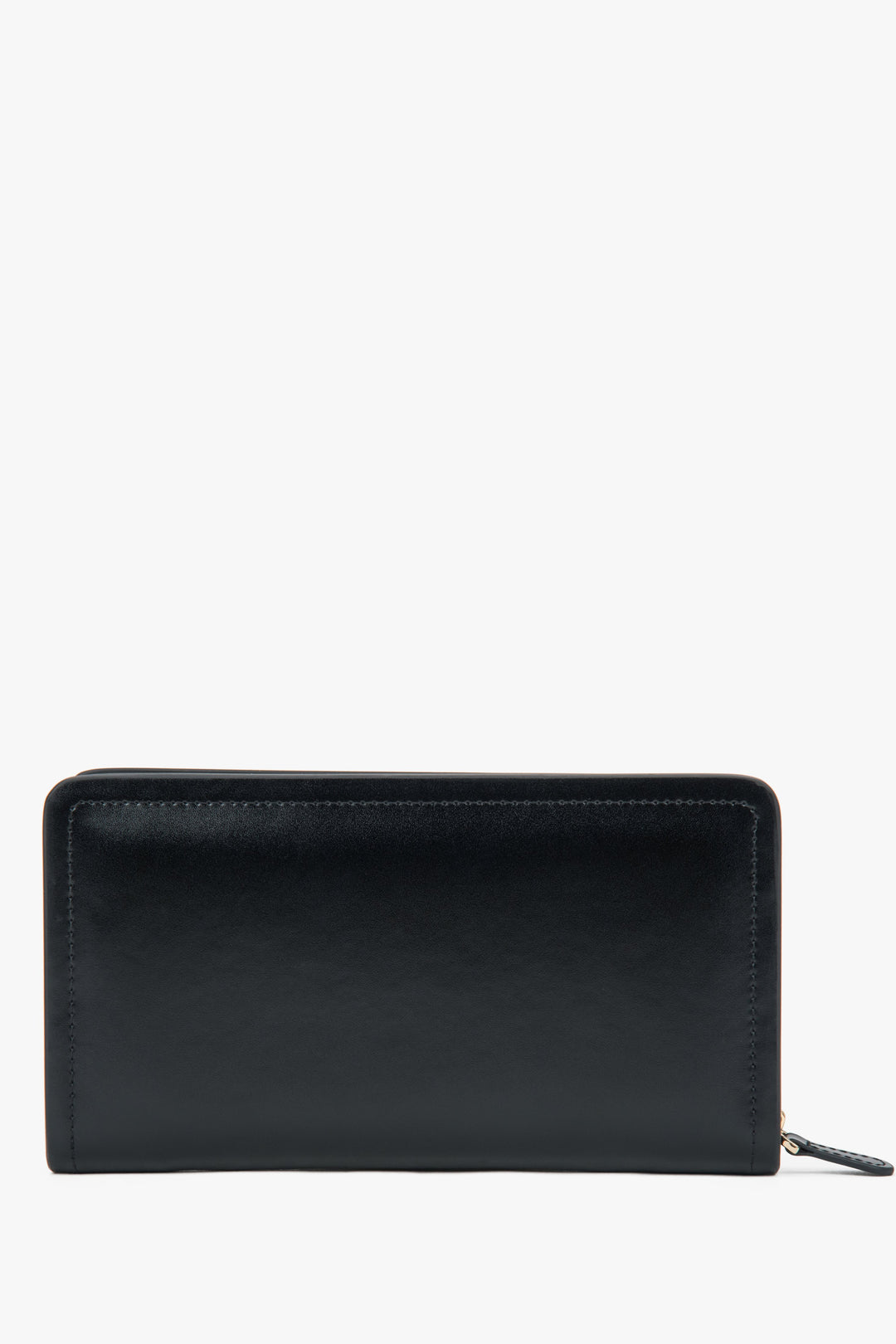Black Women's Continental Zipper Wallet in Genuine Leather, Estro.