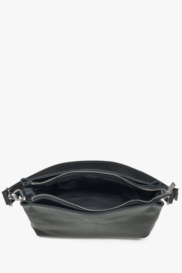 Women's Crossbody Bag in Black with Premium Italian Leather by Estro.