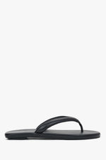 Women’s Black Flip-Flops made of Soft Genuine Leather Estro ER00119396.