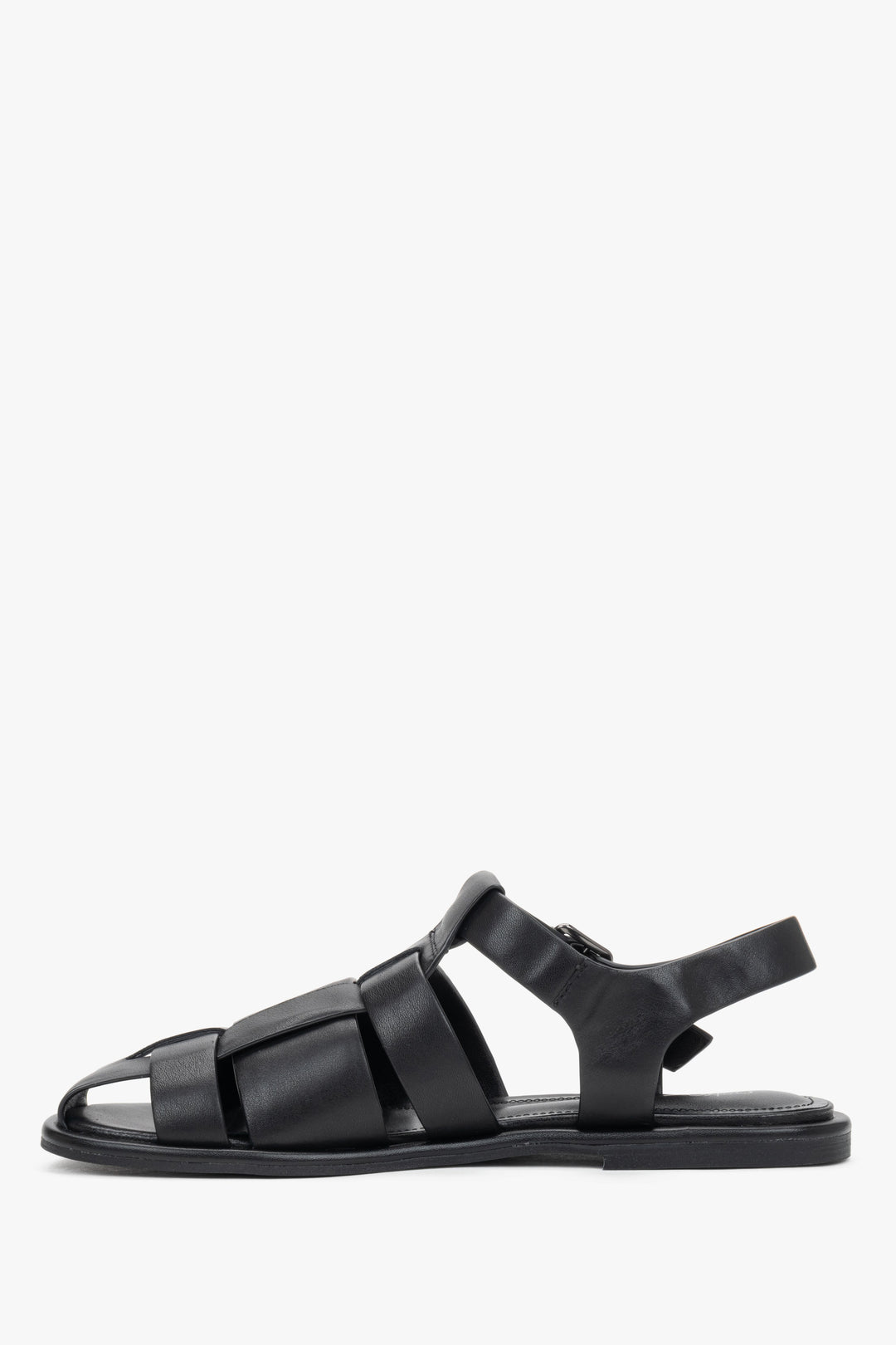 Elegant black genuine leather sandals with a soft chevro lining.