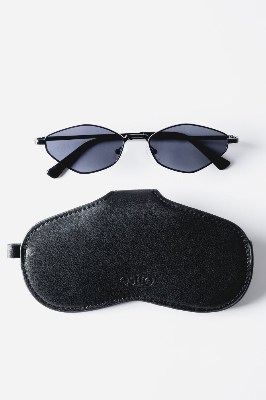 Women's Black Genuine Leather Glasses Case Estro ER00119893