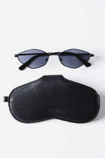 Women's Black Genuine Leather Glasses Case Estro ER00119893