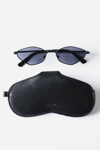 Women's Black Genuine Leather Glasses Case Estro ER00119893