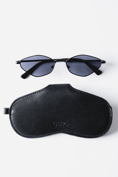 Women's Black Genuine Leather Glasses Case Estro ER00119893