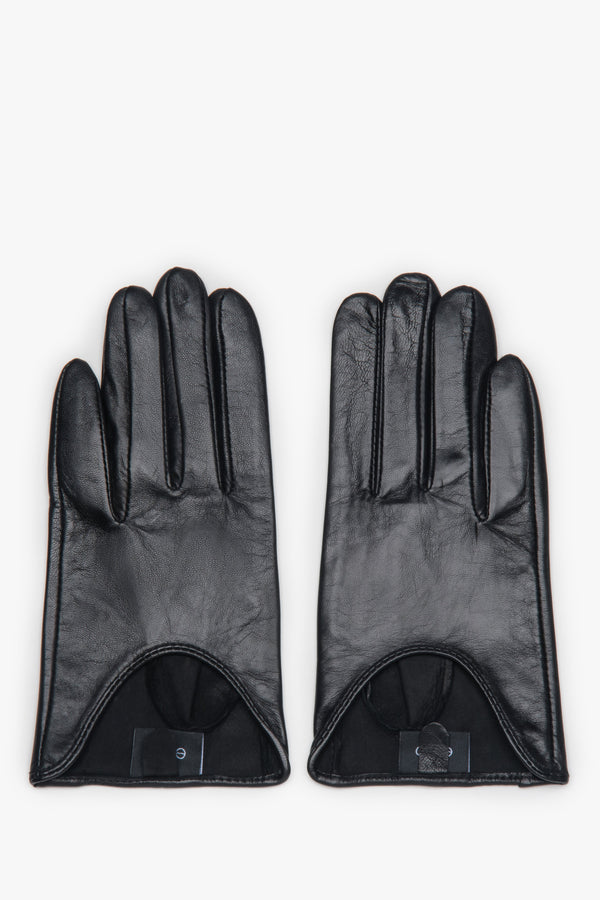Women's gloves Estro ER00118426, black, made of genuine leather.