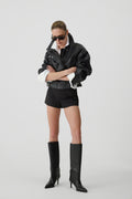 Women's Black Heeled Knee-High Boots made of Genuine Leather Estro ER00120532.