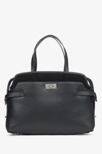 Women's Black Genuine Leather Tote Handbag Estro ER00116662.