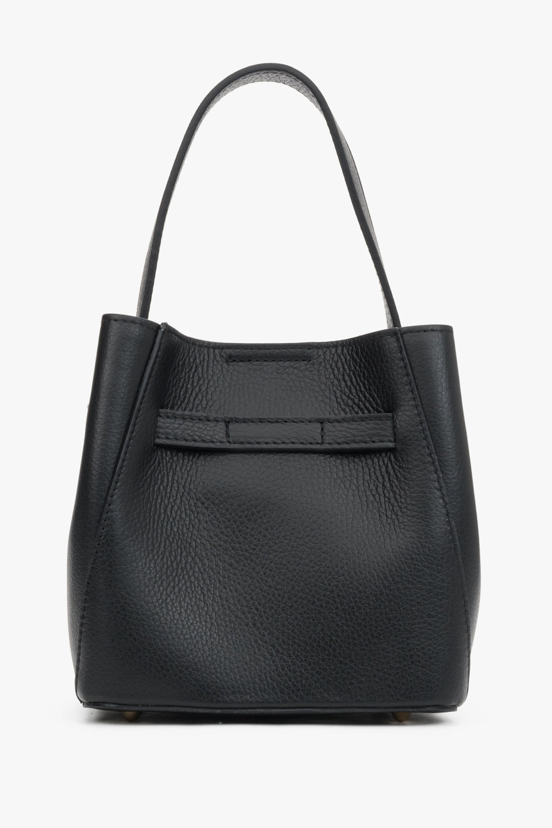Elegant black satchel handbag made of premium Italian genuine leather.