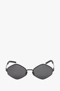 Women's Black Hexagonal Thin Frame Sunglasses Estro ER00119103.