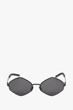 Women's Black Hexagonal Thin Frame Sunglasses Estro ER00119103.