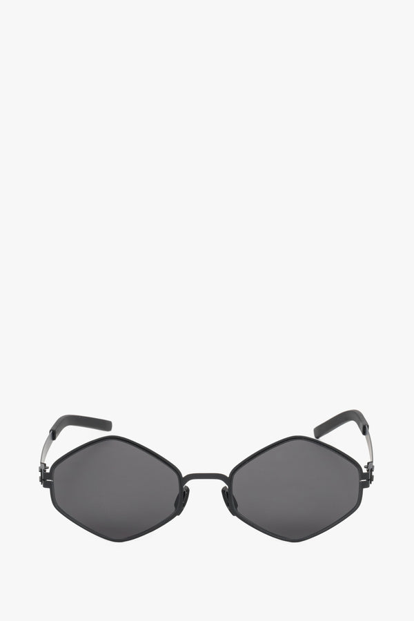 Women's Black Hexagonal Thin Frame Sunglasses Estro ER00119103.