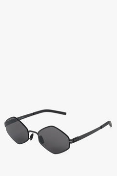 Black Hexagonal Thin Frame Sunglasses Estro.