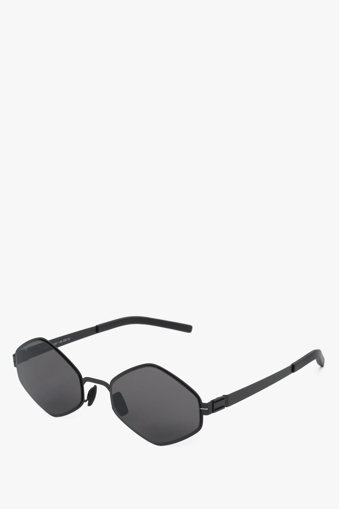 Black Hexagonal Thin Frame Sunglasses Estro.