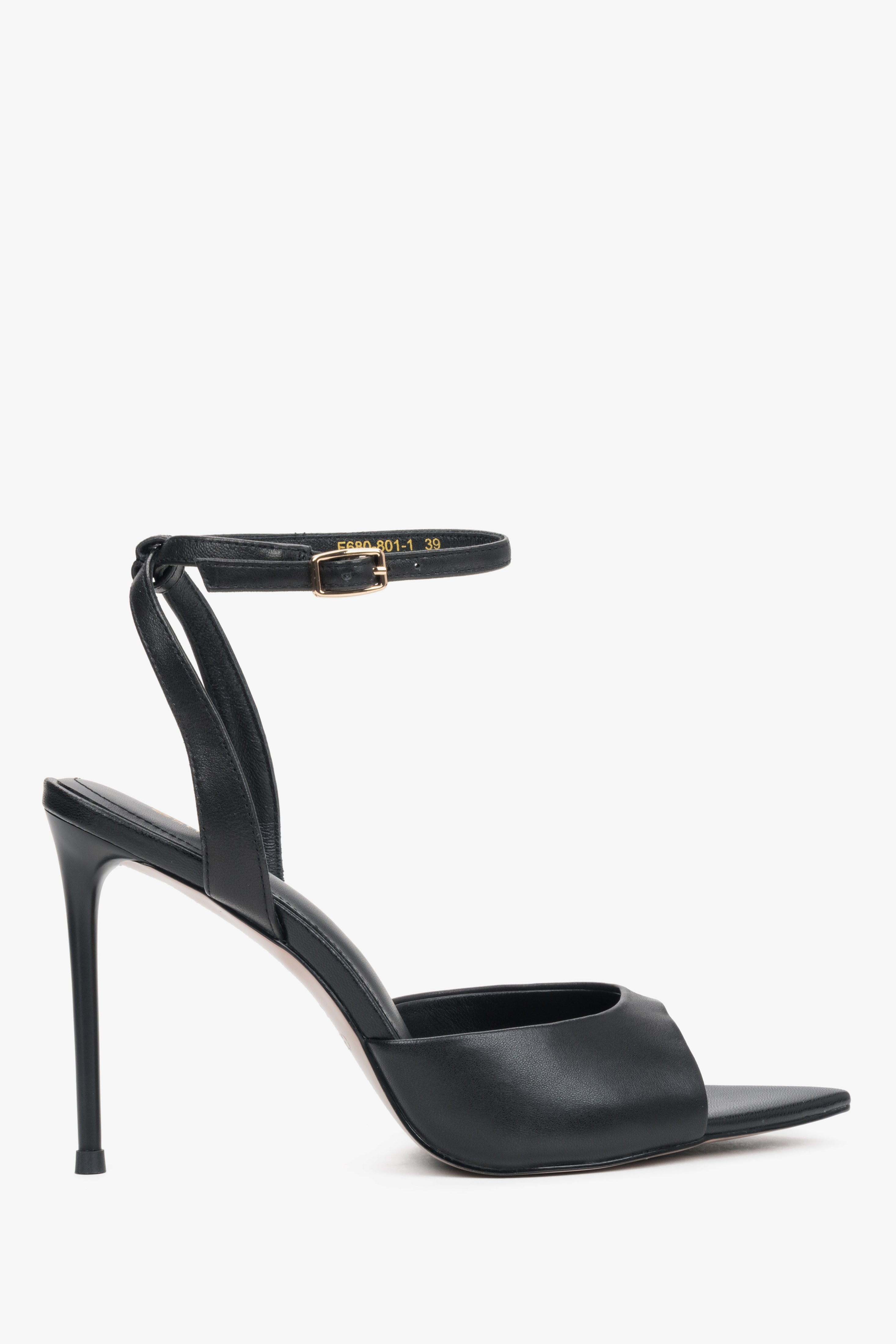 Women’s Black High Heel Sandals made of Genuine Leather Estro ER00119475.