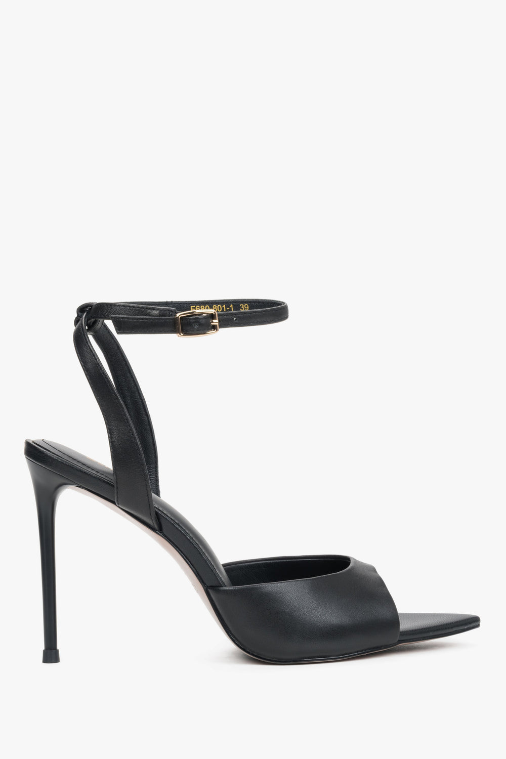 Women’s Black High Heel Sandals made of Genuine Leather Estro ER00119475.