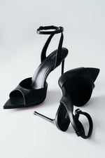Women’s Black High Heel Sandals made of Genuine Leather Estro ER00119475