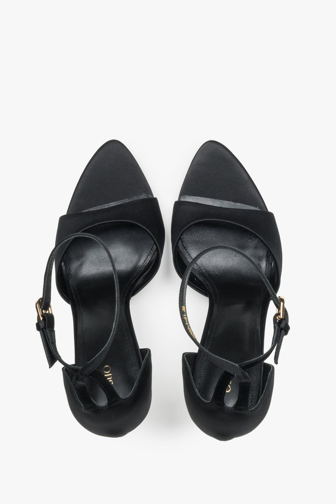 Pair of women's black high heel sandals by Estro