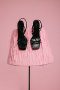 Women’s Black High-Heeled Sandals in Genuine Leather Estro ER00116895.