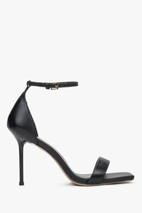 Women’s Black High-Heeled Sandals made of Genuine Leather Estro ER00119739.