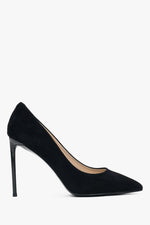 Women's Black High Heels made of Genuine Velour Estro ER00112792.