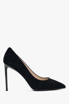 Women's Black High Heels made of Genuine Velour Estro ER00112792.