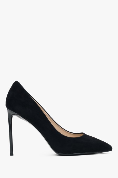 Women's Black High Heels made of Genuine Velour Estro ER00112792.