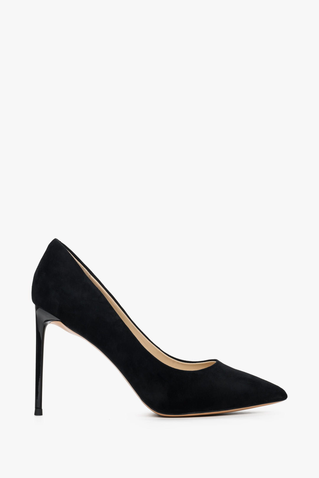 Women's Black High Heels made of Genuine Velour Estro ER00112792.
