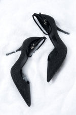 Women’s Black High Stiletto Heels with Ankle Buckle Estro ER00118468.