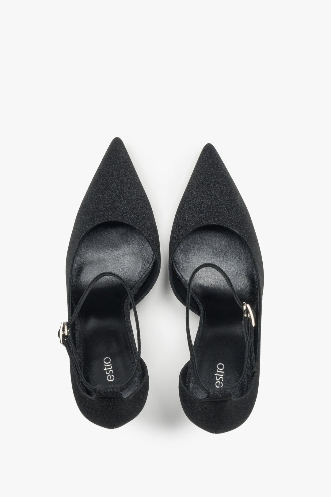 Black women’s high-heeled shoes Estro, with a buckle.