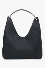 Women's Spacious Black Hobo Bag in Genuine Leather Estro ER00118913.