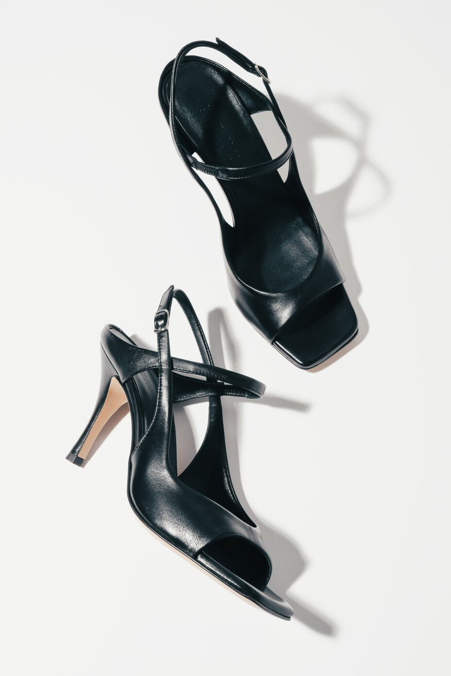Women's Black Italian Leather Sandals with Stable Stiletto Heel Guglielmo Rotta ER00119714.