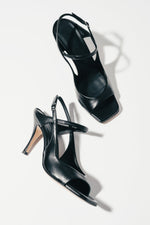 Women's Black Italian Leather Sandals with Stable Stiletto Heel Guglielmo Rotta ER00119714.