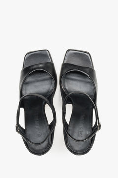 Luxury handcrafted Italian sandals in black leather, Guglielmo Rotta Summer Collection.