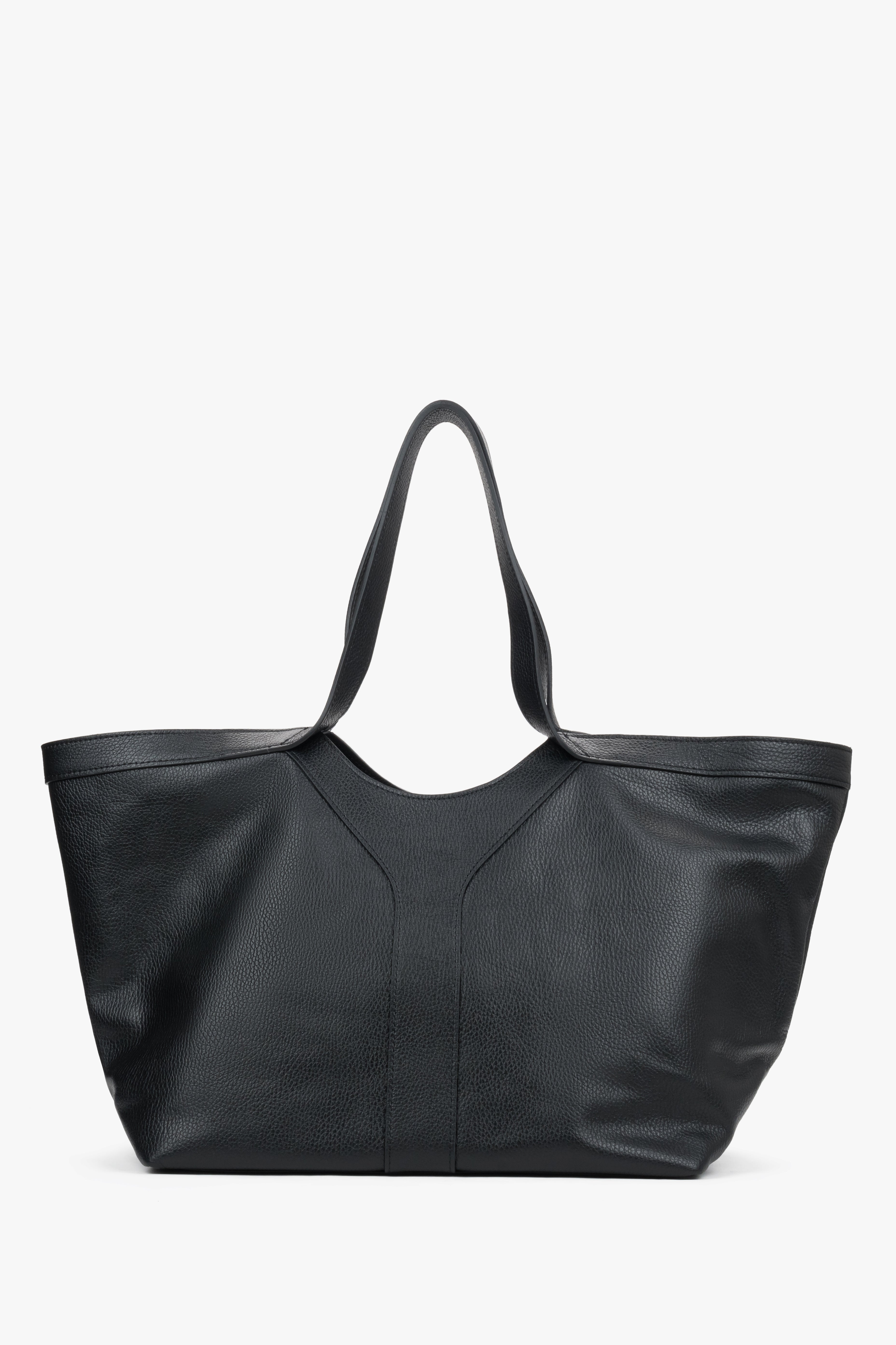 Black women’s shopper bag Estro, made of Italian premium genuine leather.