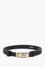 Women's Black Belt made of Premium Italian Genuine Leather with Gold Buckle Estro ER00118160.