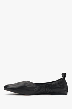 Women's black leather comfort flats from Estro.
