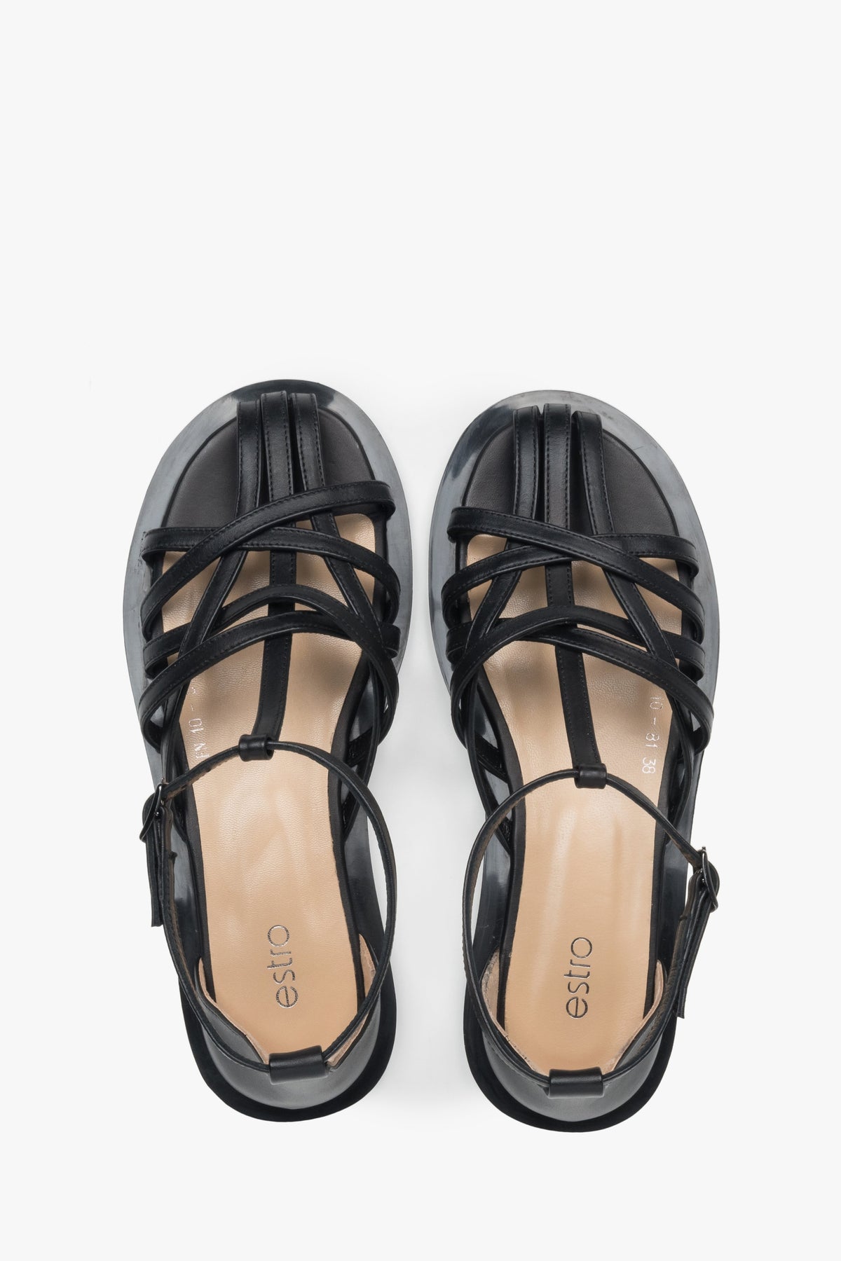 Chic black leather fisherman sandals for women, a versatile addition to your wardrobe. 