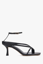 Women’s Black Leather Flip-Flop Style Sandals With Heel Estro ER00119738.